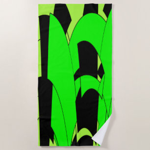 Linke Grün und Schwarz Modern Splash Strandtuch