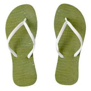 Linke grüne Alligator Textur Flip Flops