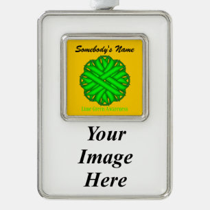 Linke grüne Blume Ribbon Tmpl(V-I) von K Yoncich Rahmen-Ornament Silber
