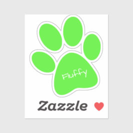 Linke grüne Paw Print Custom Cut Vinyl Sticker