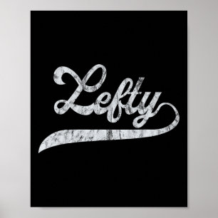 Linke Linkshänder Stolz Southpaw Softll-Schrift Poster