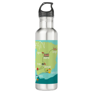 Linke Seite zur Wasser-Flasche Spaniens 2 Trinkflasche