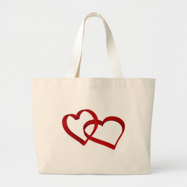 Linked Hearts Bag Jumbo Stoffbeutel (Vorne)