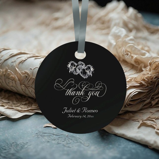 Linked Hearts Calligrafy - Schwarz/Silber Geschenkanhänger (Von Creator hochgeladen)