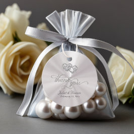 Linked Hearts Kalligrafie - Weiße Perle/Silber Geschenkanhänger