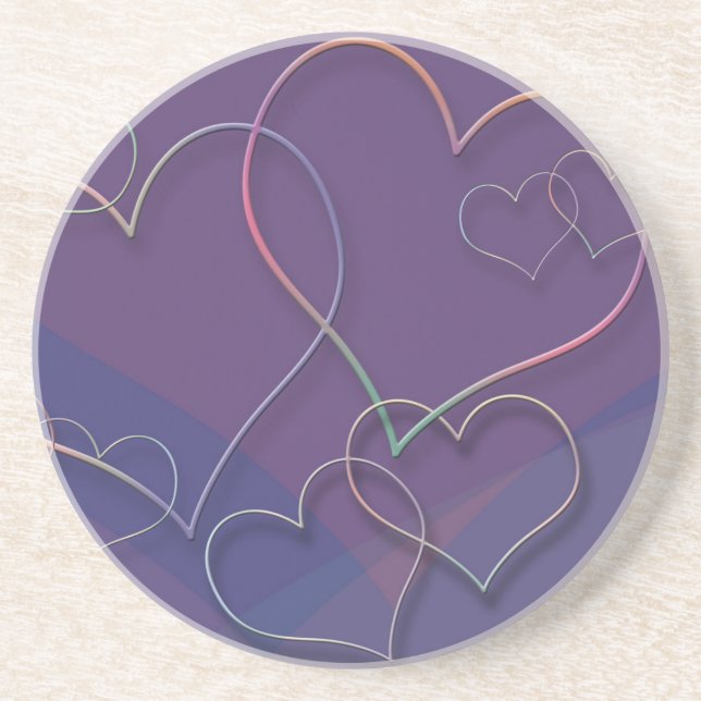 Linked Hearts Sandstone Untersetzer (Vorne)