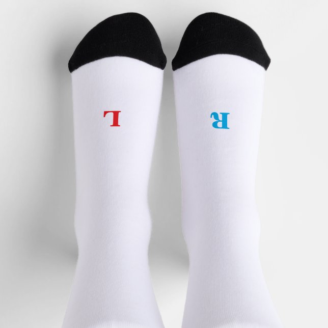 Linker Fuß Rechter Fuß Rot Blau  Socken (Oben)