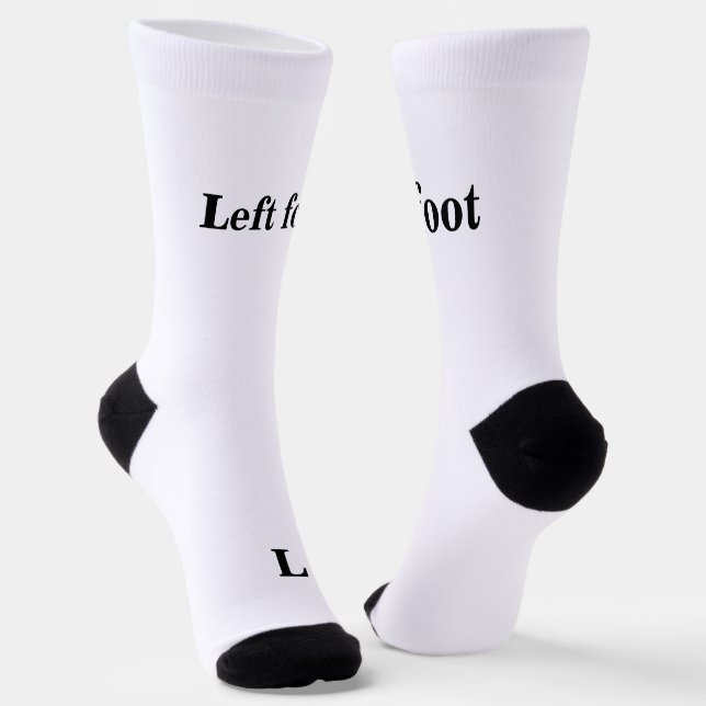 Linker Fuß Rechter Fuß Weiß Schwarz  Socken (Gewinkelt)