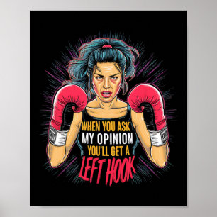 Linker Haken Meinung Boxen Ehefrau Spaß Kampfsport Poster