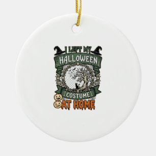 Linkes Halloween-Kostüm Zuhause Baum Katze Kürbiss Keramik Ornament