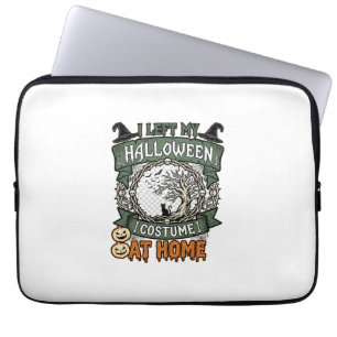 Linkes Halloween-Kostüm Zuhause Baum Katze Kürbiss Laptopschutzhülle