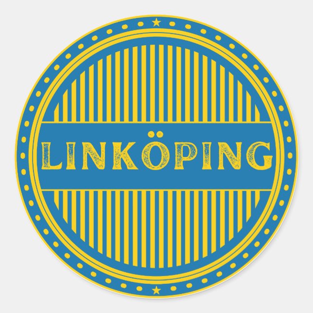 Linköping City Pride Emblem – Swedish Identity Runder Aufkleber (Vorderseite)