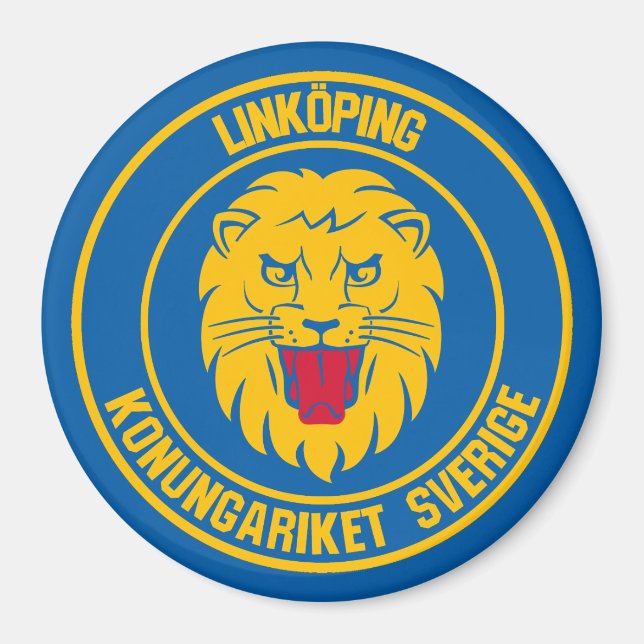 Linköping Round-Emblem Magnet (Vorne)