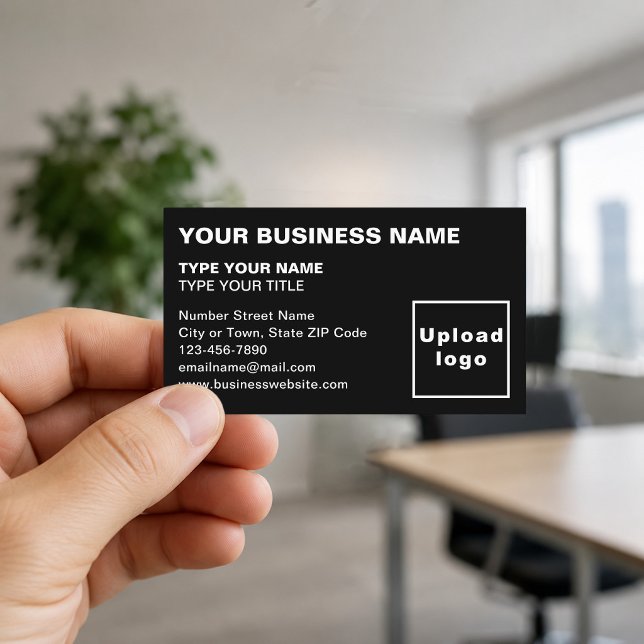 Links "Alignment Text Black Business Card" Visitenkarte (Front of the business card)