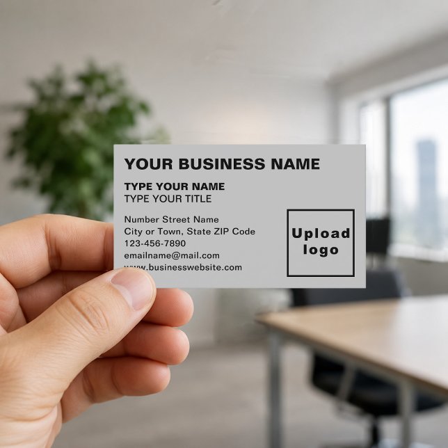 Links Alignment-Texte Graue Visitenkarte (Front of the business card)