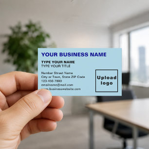 Links Alignment-Texte Light Blue Business Card Visitenkarte