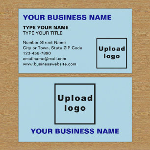 Links Alignment-Texte Light Blue Business Card Visitenkarte