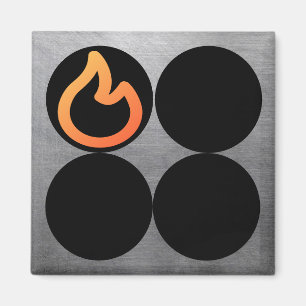 Links Branding-Kontrolle-Etikett für den Stove Kno Magnet