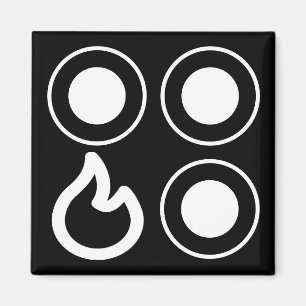 Links Brandzeichen an der Oberseite des Knochens Magnet