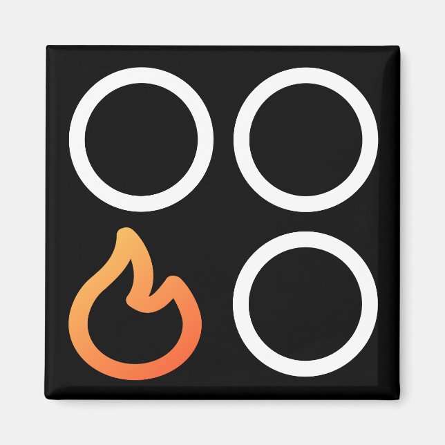 Links Brandzeichen an der Vorderseite des Druckkno Magnet (Vorne)