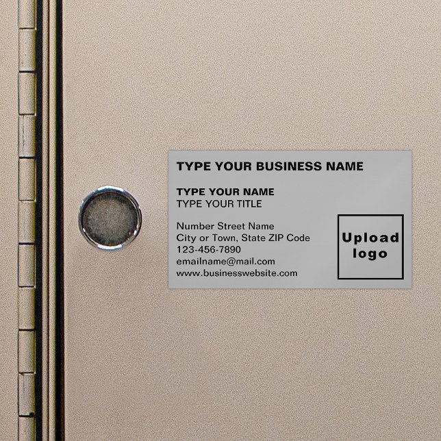 Links, grau-magnetische Visitenkarte Magnetische Visitenkarte (Gray magnetic business card in left aligned style)