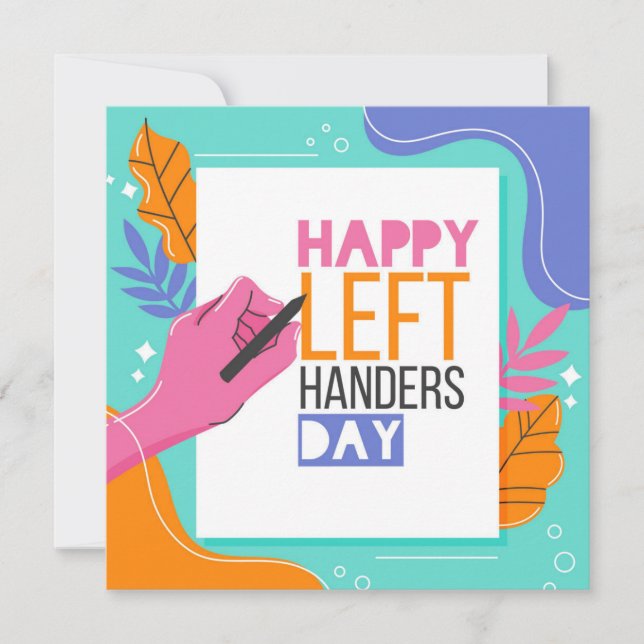 Links Handers Day Feiertagskarte (Vorderseite)
