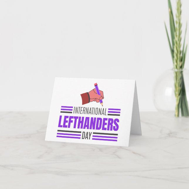 Links Handers Day Feiertagskarte (Vorderseite)