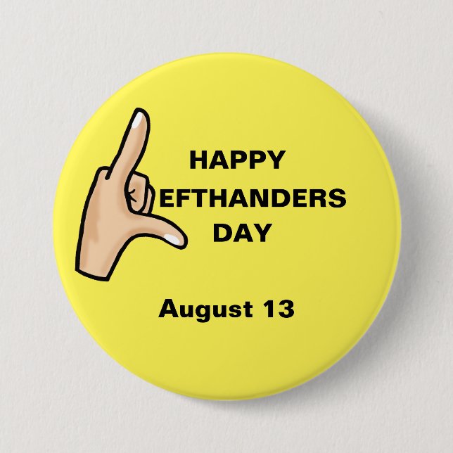 Links Handers Day Hand Button (Vorderseite)
