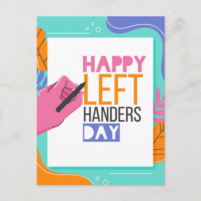 Links Handers Day Postkarte (Vorderseite)