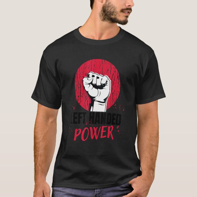 Links handgeführter Power Verlassen Handarbeiter u T-Shirt (Vorderseite)