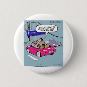 Links Herz in San Francisco Funny Gifts & T-Shirts Button
