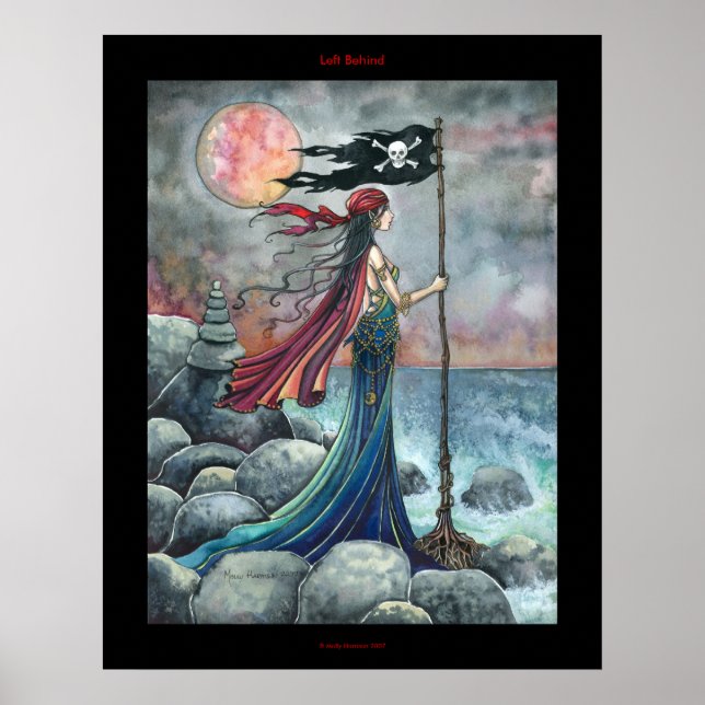 Links hinter Gothic Pirate Poster Fantasy Art (Vorne)