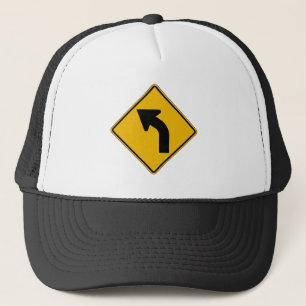Links Kurve, handeln Warnzeichen, USA Truckerkappe