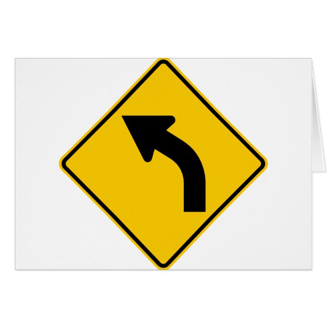Links Kurven-voran Landstraßen-Zeichen (Vorderseite (Horizontal))