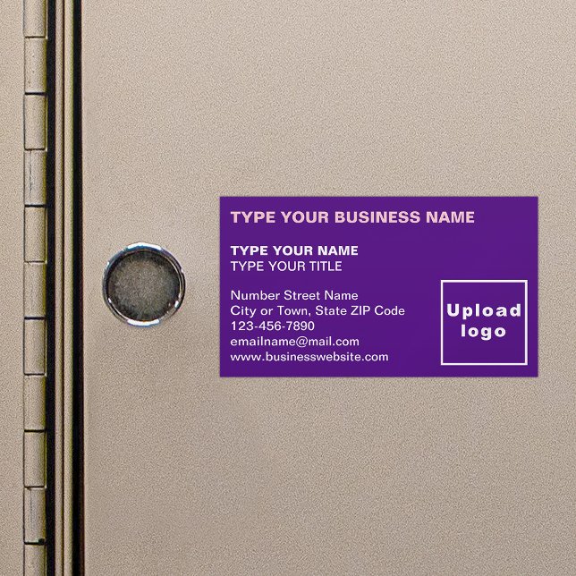 Links Lila Magnetkarte Magnetische Visitenkarte (Purple magnetic business card in left aligned style)