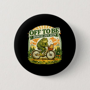 Links radikaler Abschaum, lustiger Frosch und Katz Button