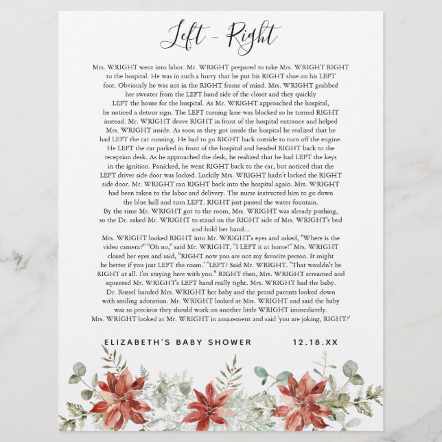 Links - Recht | Baby Showspiel (Vorderseite)