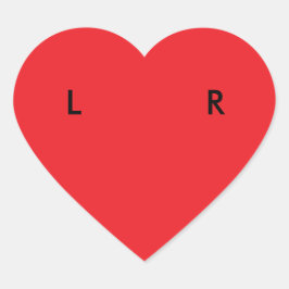 Links/rechte Stickereien (Herz) Herz-Aufkleber