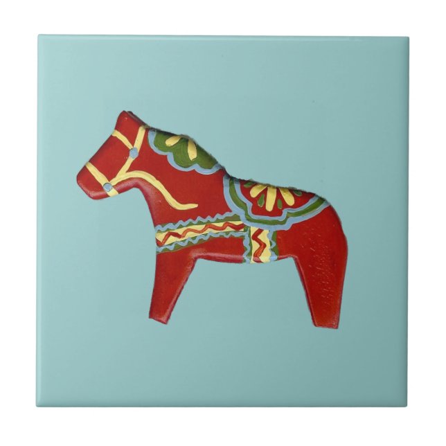 Links Rote Dala Horse Tile Fliese (Vorderseite)
