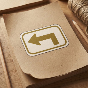 Links Schild der Kurve Richtung Straße Rechteckiger Aufkleber