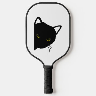 links schwarze Katzenaugen Pickleball Schläger