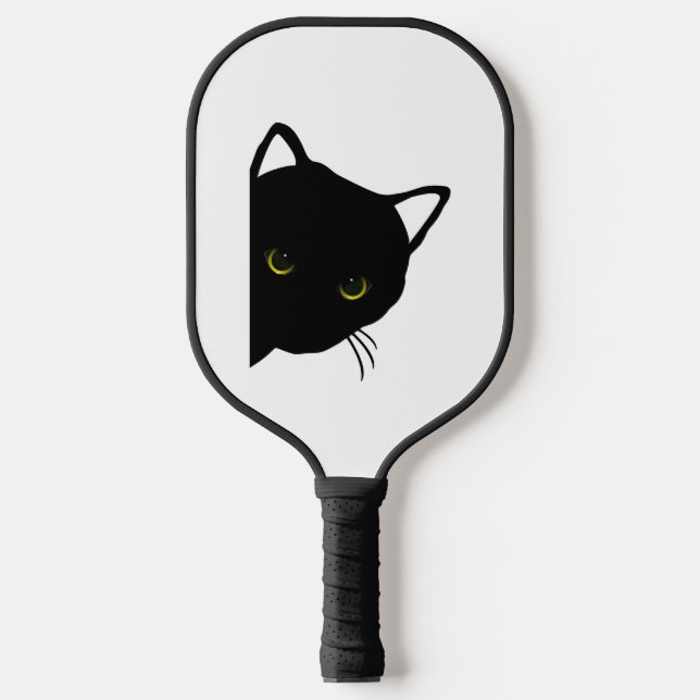 links schwarze Katzenaugen Pickleball Schläger (Vorderseite)