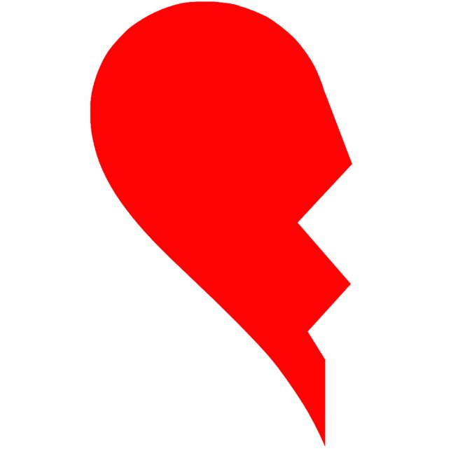 Links Stück des defekten Herzens (finden Sie die Fotoskulptur Magnet (Vorne)