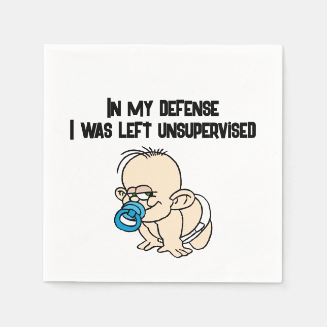 Links, unbeaufsichtigt - Funny Cocktail Napkin Serviette (Vorderseite)