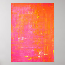 "Links und rechte" Rosa und orange Abstrakte Kunst Poster
