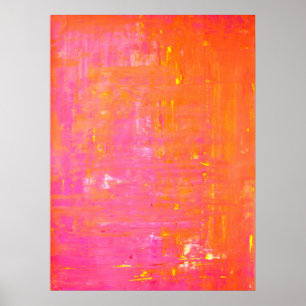 "Links und rechte" Rosa und orange Abstrakte Kunst Poster