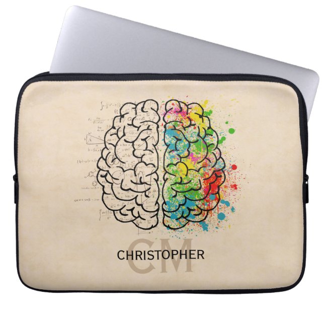 Links und rechtes menschliches Gehirn personalisie Laptopschutzhülle (Vorderseite)