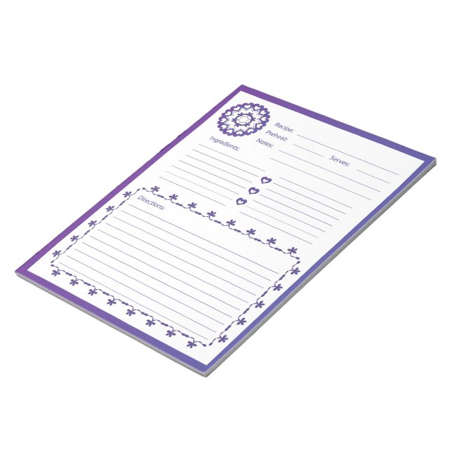 Links von Liebe Rezept Notepad - Blau Notizblock (angewinkelt)