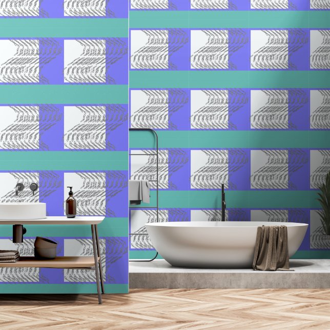Links zu Aqua Blue Wave Tapete (Badezimmer)