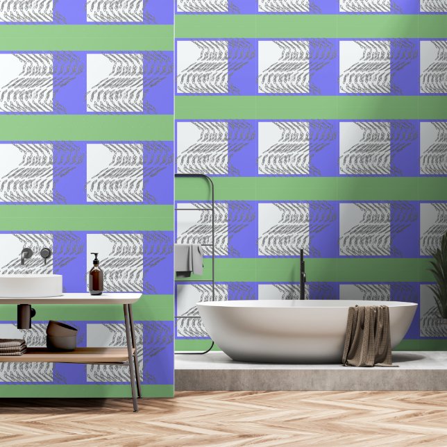 Links zu Blue Green Wave Tapete (Badezimmer)